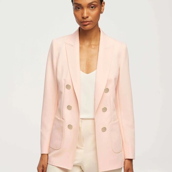 Anne Klein Faux Double-Breasted Jacket With Patch Pockets pink size XS NWT - Picture 1 of 6